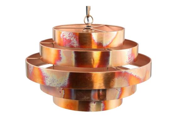 PTMD Luxury Living Φωτιστικό Οροφής Zanth  Μονόφωτο, με λαμπτήρα E27 και διαστάσεις 42x42x29.5cm - Copper