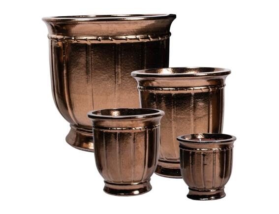 PTMD Luxury Living Kelsy Σετ Κεραμικά Κασπώ 4 Τεμάχια Bronze