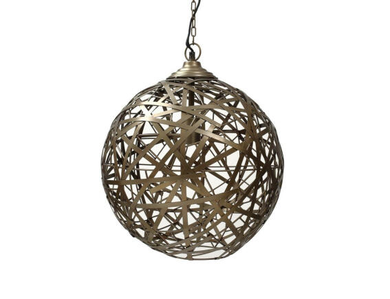 PTMD Luxury Living Φωτιστικό Οροφής Edith  Μονόφωτο, με λαμπτήρα E27 και διαστάσεις 40x40x48cm - Brass