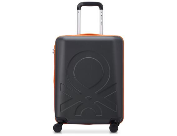 Βαλίτσα Delsey Paris x Benetton με χωρητικότητα 37L, τηλεσκοπικό χερούλι, κλείδωμα ασφαλείας, 4 ροδάκια και διαστάσεις 40x20x55cm - Black
