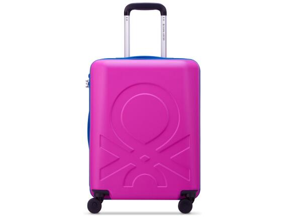 Βαλίτσα Delsey Paris x Benetton με χωρητικότητα 37L, τηλεσκοπικό χερούλι, κλείδωμα ασφαλείας, 4 ροδάκια και διαστάσεις 40x20x55cm - Pink