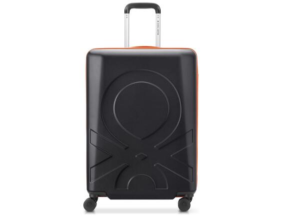 Βαλίτσα Delsey Paris x Benetton με χωρητικότητα 71L, τηλεσκοπικό χερούλι, κλείδωμα ασφαλείας, 4 ροδάκια και διαστάσεις 45x28x66cm - Black