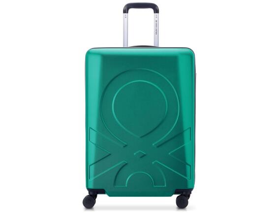 Βαλίτσα Delsey Paris x Benetton με χωρητικότητα 71L, τηλεσκοπικό χερούλι, κλείδωμα ασφαλείας, 4 ροδάκια και διαστάσεις 45x28x66cm - Green