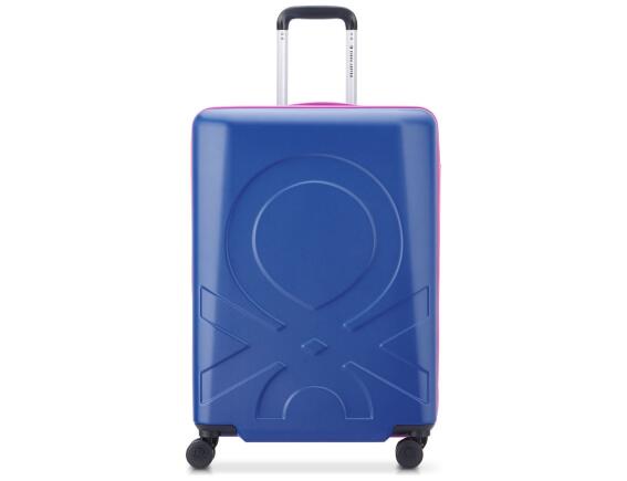 Βαλίτσα Delsey Paris x Benetton με χωρητικότητα 71L, τηλεσκοπικό χερούλι, κλείδωμα ασφαλείας, 4 ροδάκια και διαστάσεις 45x28x66cm - Blue