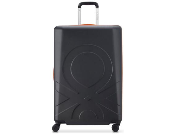 Βαλίτσα Delsey Paris x Benetton με χωρητικότητα 104L, τηλεσκοπικό χερούλι, κλείδωμα ασφαλείας, 4 ροδάκια και διαστάσεις 50x32x76cm - Black