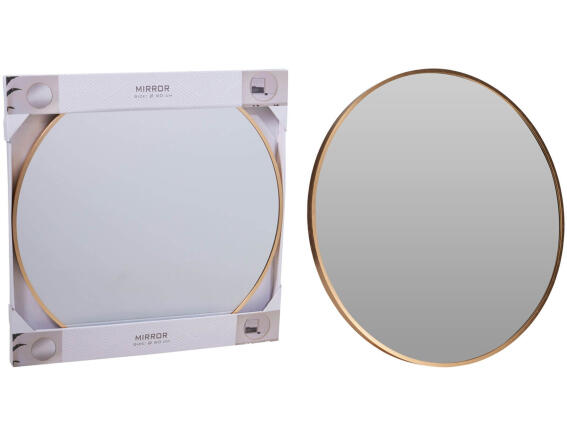 THE NETHERLANDS Διακοσμητικός καθρέφτης τοίχου στρογγυλός, με διαστάσεις 61x3.5x61cm - Χρυσό