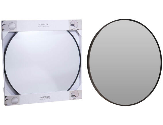 THE NETHERLANDS Διακοσμητικός καθρέφτης τοίχου στρογγυλός, με διαστάσεις 61x3.5x61cm - Μαύρο