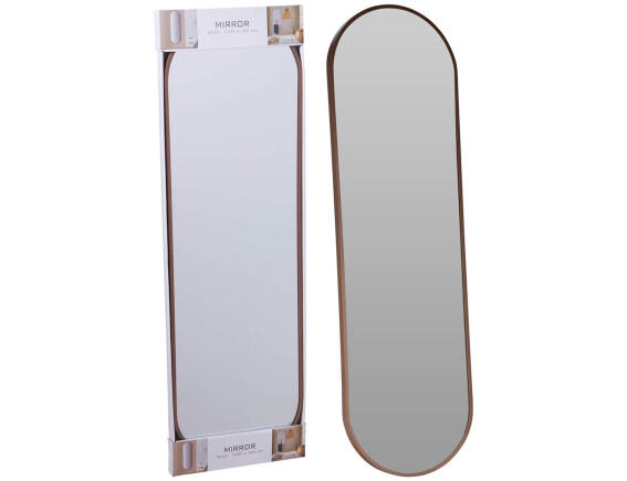 THE NETHERLANDS Διακοσμητικός καθρέφτης τοίχου οβάλ, με διαστάσεις 30x2.5x100cm - Dark wood