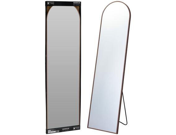 Διακοσμητικός καθρέφτης δαπέδου οβάλ, με διαστάσεις 40x2.5x150cm - Dark wood