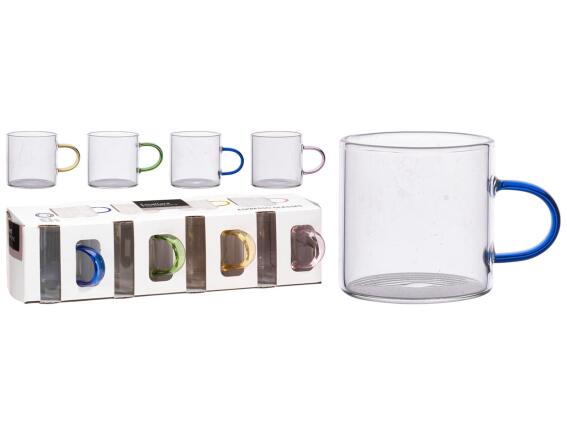 Excellent Houseware Σετ Κούπες Καφέ γυάλινες χωρητικότητας 70ml - 4 τεμάχια