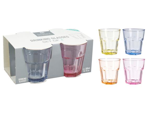 Excellent Houseware Σετ Γυάλινα Ποτήρια με χωρητικότητα 300ml - 4 τεμάχια