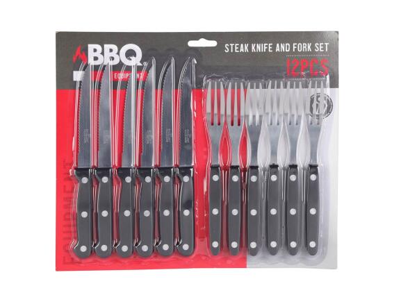 THE NETHERLANDS Σετ Μαχαιροπίρουνα μπριζόλας BBQ - 12 τεμάχια