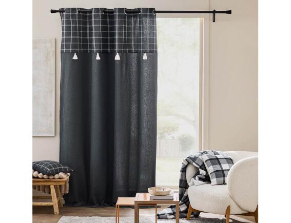 Douceur d'intérieur  Κουρτίνα Mέτριας Σκίασης Twily με τρουκς και διαστάσεις 140x240cm - Anthracite