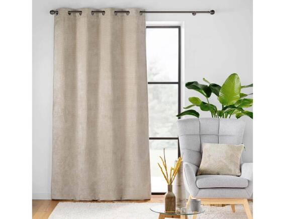 Douceur d'intérieur Κουρτίνα Συσκότισης Flanela  με τρουκς και διαστάσεις 140x240cm - Beige