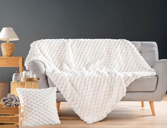Douceur d'intérieur Κουβέρτα Frosty  με εσωτερική επένδυση sherpa και διαστάσεις 220x240cm - White