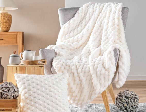 Douceur d'intérieur Κουβέρτα Frosty  με εσωτερική επένδυση sherpa και διαστάσεις 125x150cm - White