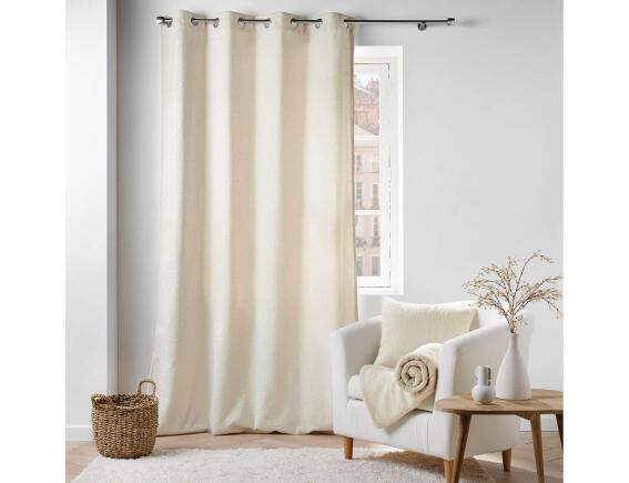 Douceur d'intérieur Κουρτίνα Υψηλής Σκίασης Wooly  με τρουκς και διαστάσεις 140x240cm - Natural