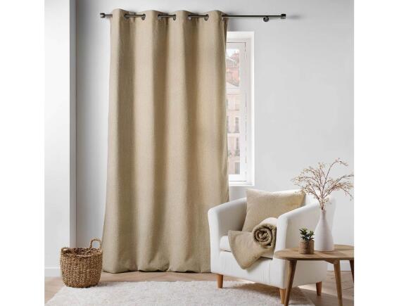 Douceur d'intérieur Κουρτίνα Υψηλής Σκίασης Wooly  με τρουκς και διαστάσεις 140x240cm - Beige