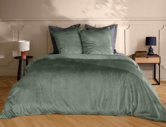 Douceur d'intérieur  Σετ Υπέρδιπλη Παπλωματοθήκη & 2 Μαξιλαροθήκες Velina από πολυεστέρα, με διαστάσεις 220x240cm - Cedar