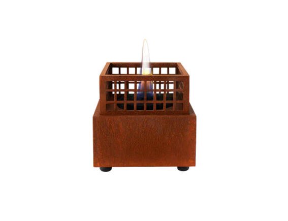 Tenderflame Agni 16 Επιτραπέζια Εστία Φωτιάς 250ml με Διάρκεια Καύσης 2 - 3 ώρες 16.5x16.5x17cm Corten