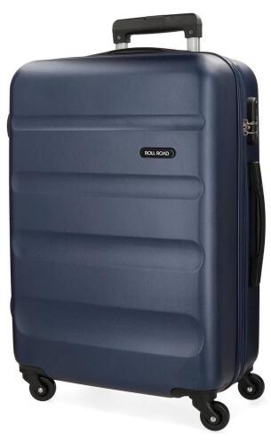 Roll Road Βαλίτσα Μεσαία ABS 65x46x23cm Flex Navy Blue