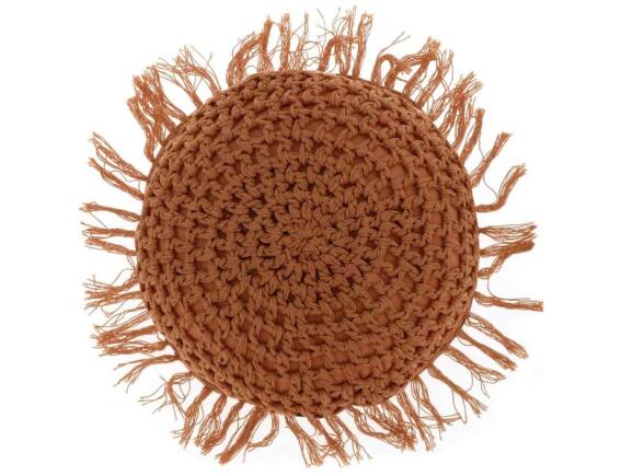 Unique Living Διακοσμητικό Μαξιλάρι Tufo  με πλεκτό σχέδιο, κρόσσια και διαστάσεις 45x45cm - Light Brown