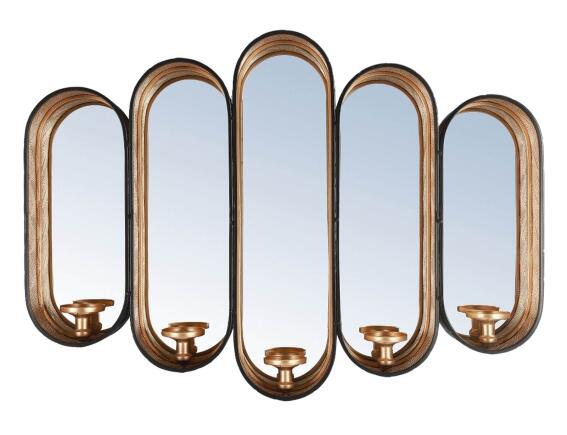 Countryfield Διακοσμητικός Καθρέπτης τοίχου Vanity με κηροπήγια και διαστάσεις 93.5x11x67cm