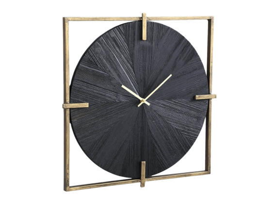 PTMD Luxury Living Ρολόι Τοίχου Αναλογικό Oxxo 53x5x53cm Χρυσό Μαύρο