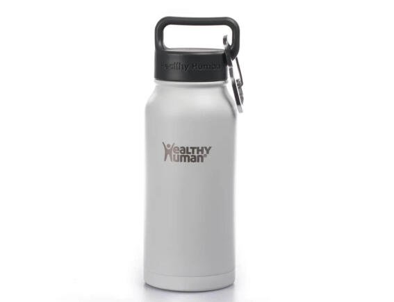 Μπουκάλι Θερμός Stein Healthy Human με χωρητικότητα 473ml και διατήρηση θερμοκρασίας 12h ζεστό / 24h κρύο - Pure White