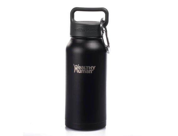 Μπουκάλι Θερμός Stein Healthy Human με χωρητικότητα 473ml και διατήρηση θερμοκρασίας 12h ζεστό / 24h κρύο - Pure Black