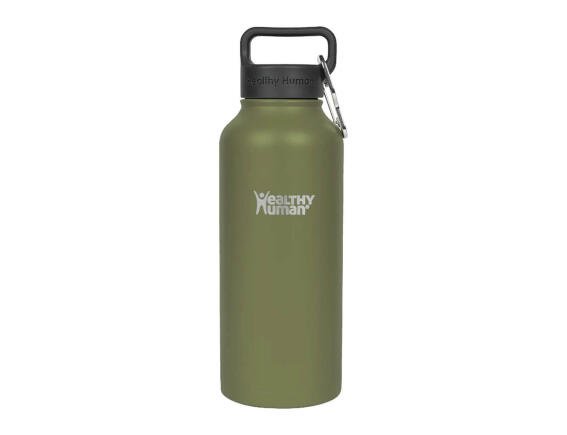 Μπουκάλι Θερμός Stein Healthy Human με χωρητικότητα 950ml και διατήρηση θερμοκρασίας 12h ζεστό / 24h κρύο - Olive