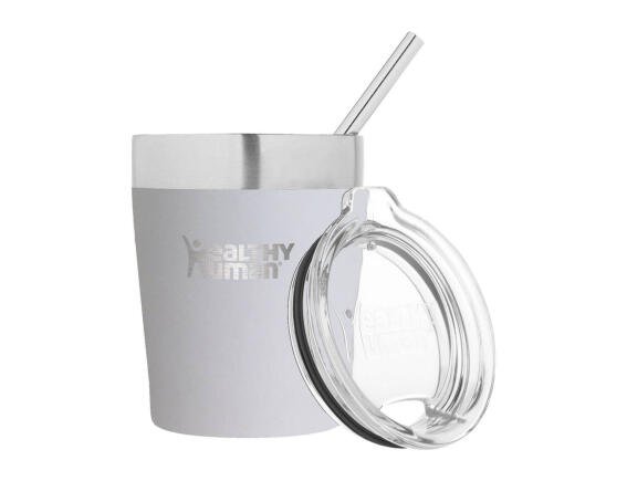 Ποτήρι Θερμός Cruiser Healthy Human με χωρητικότητα 354ml και διατήρηση θερμοκρασίας 12h ζεστό / 24h κρύο - Pure White