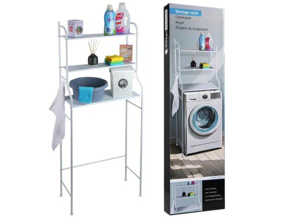 THE NETHERLANDS Επιδαπέδια ραφιέρα μπάνιου Bathroom Solutions μεταλλική, με 3 ράφια και διαστάσεις 65x25x155cm - Λευκό
