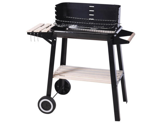 THE NETHERLANDS Ψησταριά BBQ κάρβουνου με ρόδες, ράφι αποθήκευσης και διαστάσεις 83x45.5x86.5cm