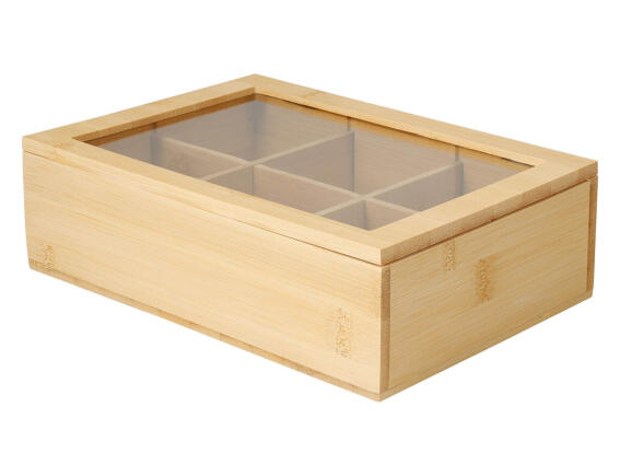 Excellent Houseware Ξύλινο Κουτί Αποθήκευσης για τσάι με 6 θέσεις και διαστάσεις 24x16x7cm