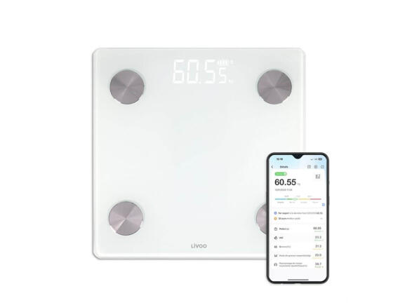 Livoo DOM528W Ψηφιακή Ζυγαριά Μπάνιου 180kg Λευκό