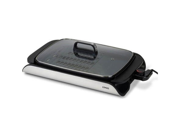 Ηλεκτρική Ψησταριά plancha Livoo DOC321 με ισχύ 2000W, ρυθμιζόμενο θερμοστάτη και επιφάνεια ψησίματος 40x30cm