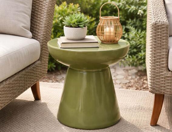 Lesli Living Τραπεζάκι Bοηθητικό Vei με διαστάσεις 40x40cm - MgO - Green