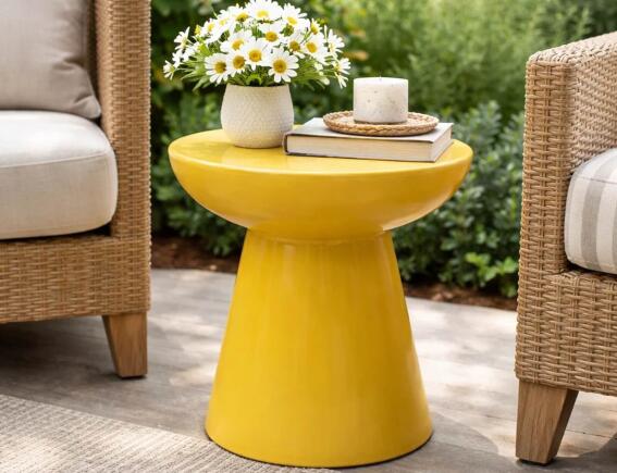 Lesli Living Τραπεζάκι Bοηθητικό Vei με διαστάσεις 40x40cm - MgO - Yellow
