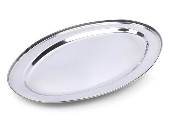 Excellent Houseware Πιατέλα σερβιρίσματος από ανοξείδωτο ατσάλι με διαστάσεις 34x21.5cm - Silver