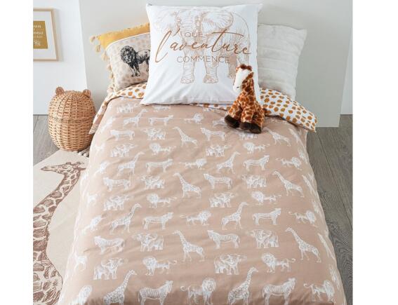 Atmosphera  Σετ Μονή Παπλωματοθήκη & Μαξιλαροθήκη Savane 2 όψεων, από βαμβάκι, με διαστάσεις 140x200cm