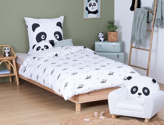 Atmosphera  Σετ Μονή Παπλωματοθήκη & Μαξιλαροθήκη Panda 2 όψεων, από βαμβάκι 57TC, με διαστάσεις 140x200cm