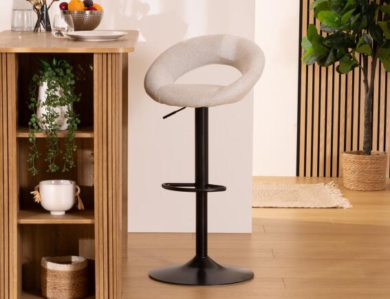 Atmosphera Σκαμπό μπαρ Sasha με ρυθμιζόμενο ύψος και διαστάσεις 48.5x51.5x96.5cm - Black