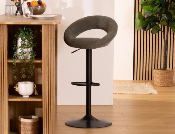 Atmosphera Σκαμπό μπαρ Sasha με ρυθμιζόμενο ύψος και διαστάσεις 48.5x51.5x96.5cm - Black