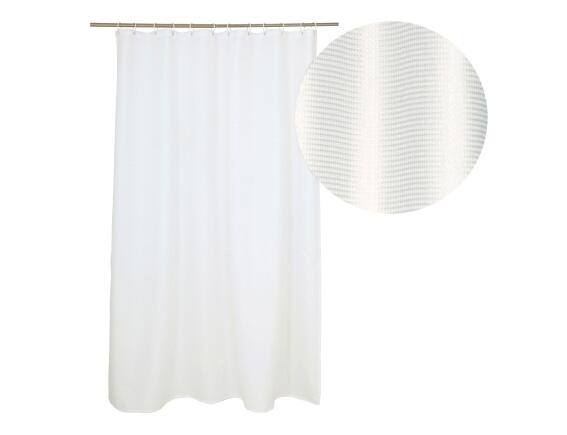 Douceur d'intérieur Κουρτίνα Μπάνιου με κρίκους Quartz  με διαστάσεις 180x200cm - White
