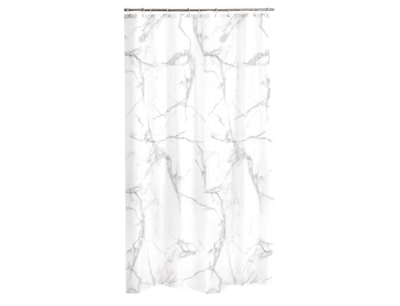 Douceur d'intérieur Κουρτίνα Μπάνιου με κρίκους Marbre  με διαστάσεις 180x200cm - Λευκό