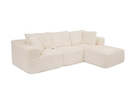 Atmosphera Solka Γωνιακός Τετραθέσιος Καναπές 254x164x78cm Ivory
