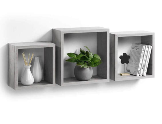 Σετ Ράφια Τοίχου Cubes Homea - White Oak - 3 τεμάχια