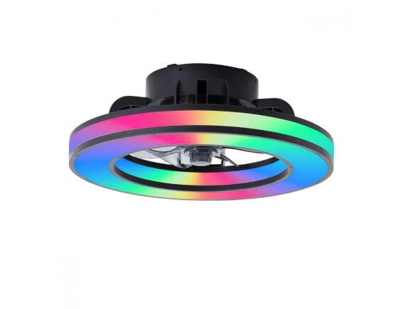 Brilliant G80915/05 Mondello Ανεμιστήρας Οροφής με Φωτισμό LED RGB με Τηλεχειριστήριο 41.5cm 26W Μαύρο