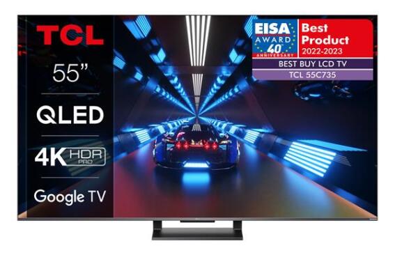 TCL Τηλεόραση 55'' 4K QLED 144Hz with GOOGLE TV & GAME MASTER PRO 55C735